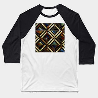 Mother of Pearl and Fire Opal Mosaic Inlay Baseball T-Shirt